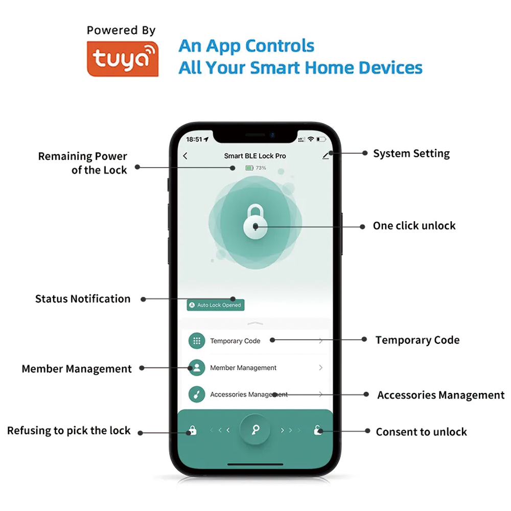 TYSH Tuya Smart Automatic Secu - огляд і ціна Smart Door Lock Wifi